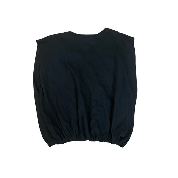 Good American Black Muscle Tee Size M 90% Cotton 10% Linen Sleeveless Top - Picture 1 of 3